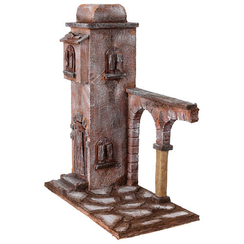 Maison arabe dôme et arc avec colonne pour crèche 10 cm 35x15x30 cm 3