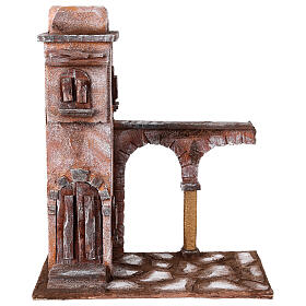 Maison arabe dôme et arc avec colonne pour crèche 12 cm 40x18x35 cm