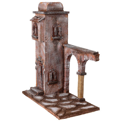 Maison arabe dôme et arc avec colonne pour crèche 12 cm 40x18x35 cm 3