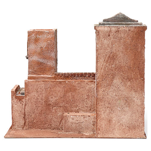 House with stairs, bridge and pond for 10 cm nativity scene, Palestine style 4