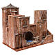 Home with steps bridge and small pond for 12 cm nativity 40X45X30 Palestinian style s3