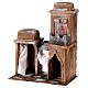 Arab house with domes, pointed arch and blue curtains for 10 cm nativity scene s3