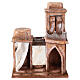 Arab House with double Cupola double Portico blue curtains for 10 cm nativity 30X25X15 s1