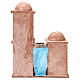 Maison arabe double dôme double porche rideaux bleus pour crèche 12 cm 35x30x20 cm s4