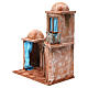 Arab Home with Double Dome and Double Portico with blue Curtains for 12 cm nativity 35X30X20 s2