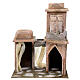 Arab Home with Double Dome and Double Portico with blue Curtains for 12 cm nativity 35X30X20 s5