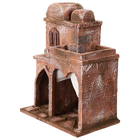 Arab building with domes, pointed arch and curtains for 10 cm nativity scene