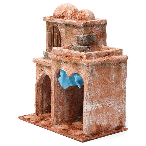 Arab building with domes, pointed arch and curtains for 10 cm nativity scene 2
