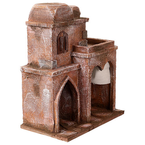 Arab building with domes, pointed arch and curtains for 10 cm nativity scene 3