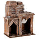 Arab house double cupola and portico with blue curtain for 12 cm Nativity 35x30x20 s2