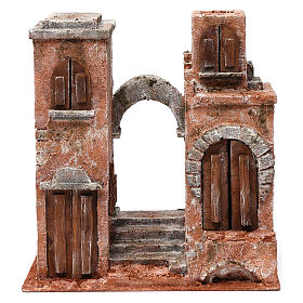 Ambientazione araba con arco e scale per presepe 10 cm 30X30X15 cm