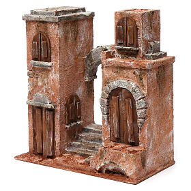 Ambientazione araba con arco e scale per presepe 10 cm 30X30X15 cm