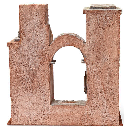 Cenário árabe com arco e escadas 35x35x20 cm para presépio com figuras de 12 cm 4