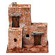 Casinha com três portas madeira 10x10x10 cm estilo palestiniano presépio 3 cm s1
