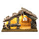 Wooden hut with led lights 20x35x20 cm s1