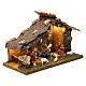 Wooden hut with led lights 20X35X15 cm with complete Nativity Scene s3