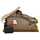 Wooden hut with led lights 20X35X15 cm with complete Nativity Scene s4