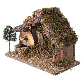 Hut with fences and fountain 30x40x20 cm for Nativity Scene 9-10 cm