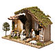 Hut with Holy Family and fountain 20x30x20 cm with complete Nativity Scene s3