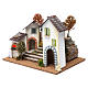Rural hamlet with staircase and battery-powered fire 30x40x30 cm for Nativity Scene s2