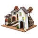 Borgo rustico, scalinata, fuoco a batteria 30X40X30 cm per presepe s2