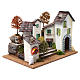 Borgo rustico, scalinata, fuoco a batteria 30X40X30 cm per presepe s3