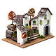 Rustic Town,flight of stairs, battery powered fire 30x40x30 cm for Nativity s3
