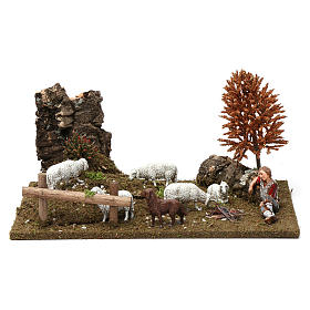 Holyart Lac Boisé Lumineux 15x30x20 Cm Pour Crèche Personnages 9-10 Cm