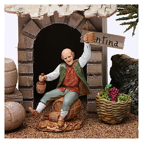 Cellar with drunken man 20x20x15 cm for Nativity Scene for 9-10 cm