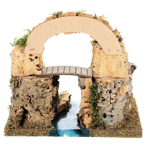 Arco de roca, puente sobre río 20x30x20 cm 4