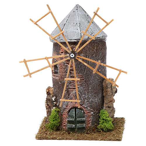 Windmühle elektrisch aus Harz für Krippe, 20x10x10 cm 1