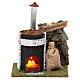 Stove with battery-powered fire 15x10x10 cm for Nativity Scene 10-12 cm s1