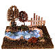 Tree-lined lake with lights for Nativity Scene 9-10 cm, 20x30x20 cm s1