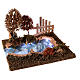 Tree-lined lake with lights for Nativity Scene 9-10 cm, 20x30x20 cm s3