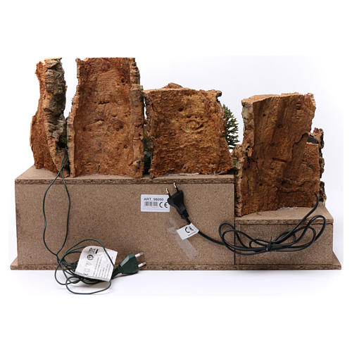 Landscape with cave, fountain and lights 40x60x40 cm for Nativity Scene 7-8 cm 4