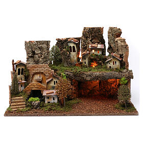 Otoczenie, sklepy, domy, studnie: Krajobraz grota fontanna światła 40x60x40 cm do figurek 7-8 cm Otoczenie, sklepy, domy, studnie: Krajobraz grota fontanna światła 40x60x40 cm do figurek 7-8 cm