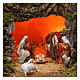 Village with fountain, lights, houses, Holy Family and sheep 35x60x40 cm for Nativity Scene 8 cm s2