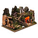 Village with fountain, lights, houses, Holy Family and sheep 35x60x40 cm for Nativity Scene 8 cm s4