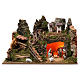 Villaggio fontana luci casette natività e pecore 35X60X40 cm per figure 8 cm s1
