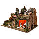Villaggio fontana luci casette natività e pecore 35X60X40 cm per figure 8 cm s3