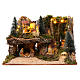 Cave with Holy Family and lights 10 cm 4 pieces 35x55x35 cm s1