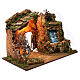 Stable with electrical waterfall, pump and light for Nativity Scene 45X60X35 cm s3