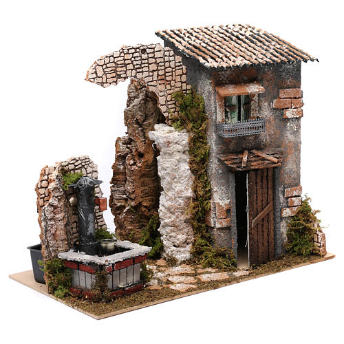 Farmhouse with pump for Nativity Scene 25X35X20 cm 3