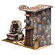 Cottage with water Fountain with pump for Nativity 25X35X20 cm s2