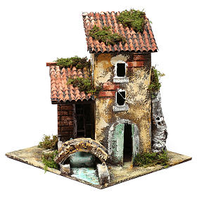Water mill with geared motor for nativity 30X25X20 cm