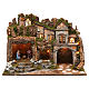 Scene with complete Nativity scene and Lights for 10 cm Nativity, dimension 45X60X35 cm s1