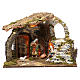 Cabin for 15 cm Nativity with Nativity Scene and lights, dimension 40X50X30 cm s1