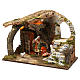 Cabin for 15 cm Nativity with Nativity Scene and lights, dimension 40X50X30 cm s2