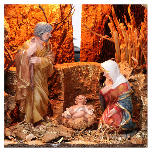 Stable for Nativity Scene 15 cm with Holy Family and lights, 20X30X20 cm, with various models 2