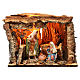 Cabane pour crèche 15 cm avec nativité et éclairage 20x30x20 cm différents modèles s6